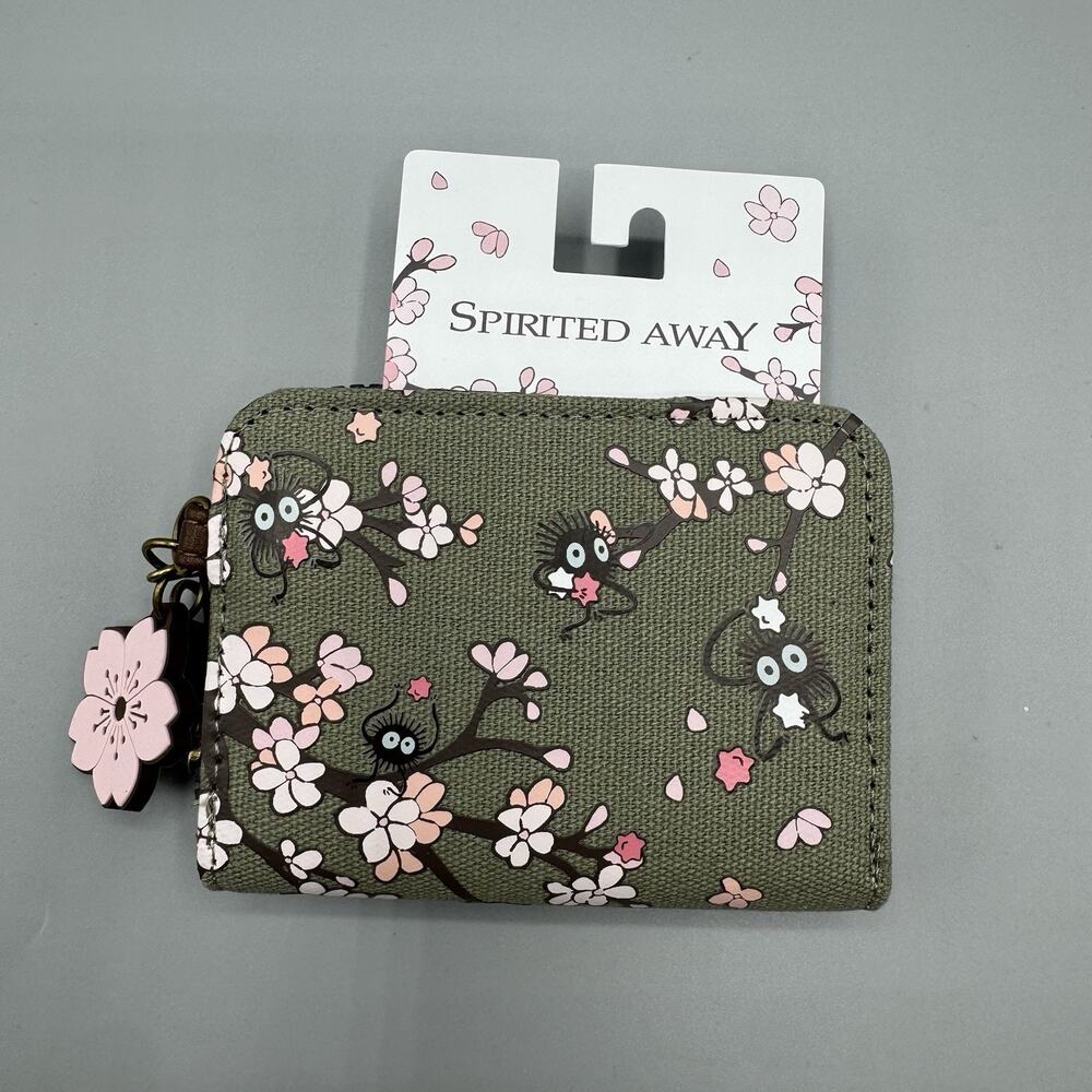 Studio Ghibli Spirited Away Soot Sprites Cherry Blossom Mini Wallet NEW